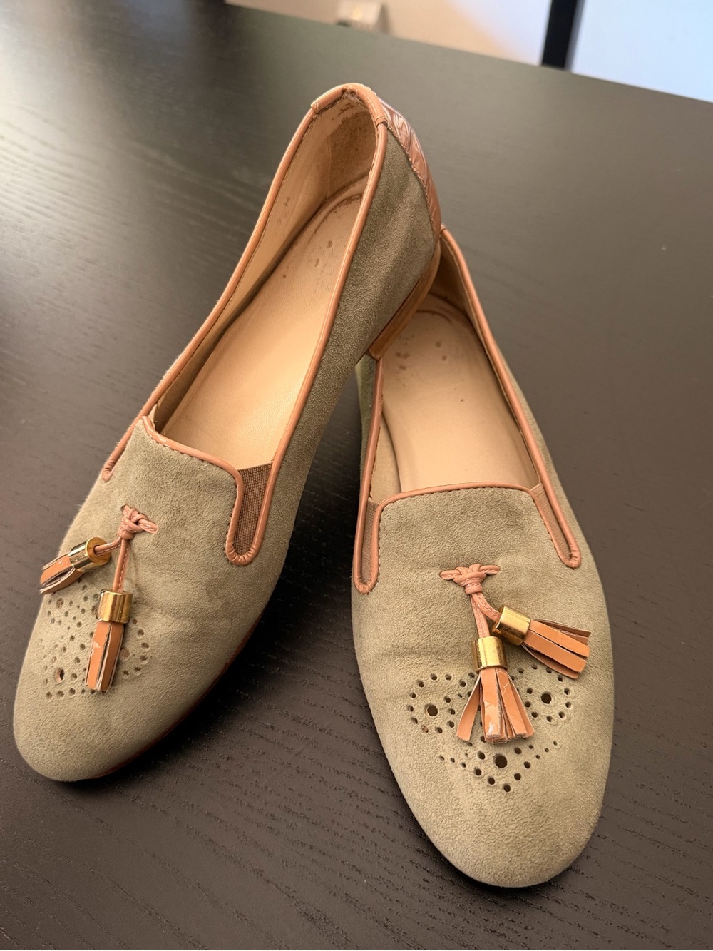 Amalfi Women's Suede Tassel Loafers in Olive Green
